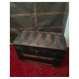 Wood and Metal Dome-Top Trunk