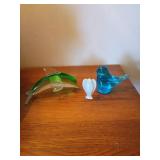 Glass Dolphin, Bird, and Angel Figurines