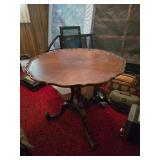 Round Wooden Tripod Pedestal Table
