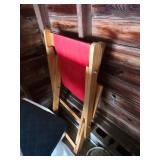 Folding Wooden Chair with Red Fabric