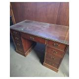 Wooden Desk With Glass Top