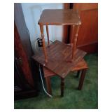 Three Wooden Plant Stands