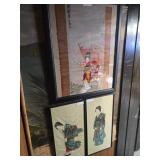 Three Framed Japanese Textiles