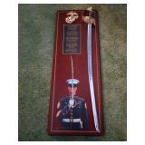 USMC Tribute Sword on Plaque, 24ï¿½8