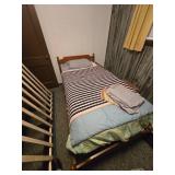 Twin Wooden Bed with Mattress
