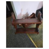 Wooden Two-Tier Shelf and Magazine Rack