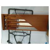 Queen Steel Knife Set with Wood Block