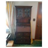 Wood Secretary Desk with Hutch