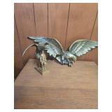 Cast Metal Eagle and Figure Set