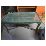 Green Wood and Glass Coffee Table