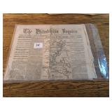 1865 John Wilkes Booth Map of Escape,