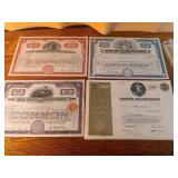 Misc stock certificates