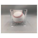 Signed Baseball With COA in Display Case