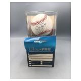 Signed Baseball With Display Case