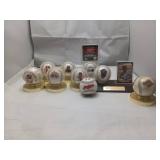 Nine Collectible Baseballs With Stands