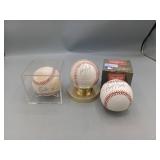 Three Signed Baseballs, No COA
