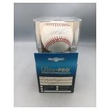 Signed Baseball with UV Display Case