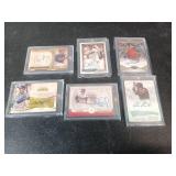 Six Signed Baseball Cards in Cases