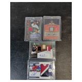 4 Autographed MLB Jersey/Bat Cards