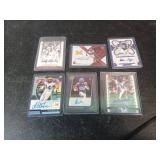 Six Signed Football Trading Cards