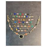 Gold Scarab Jewelry Lot with Gemstones