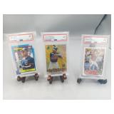 Graded Baseball Card Trio in Mint 9