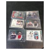 Six Baseball Jersey Cards in Cases