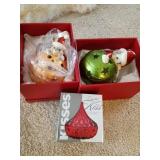 Christmas Ornaments and Crystal Dish