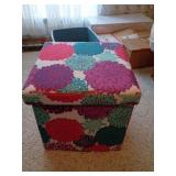 Floral Storage Ottoman With Contents
