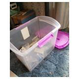 Plastic Bin with Mixed Jewelry