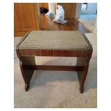 Wooden Bench with Upholstered Seat