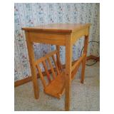 Wooden Side Table With Magazine Rack
