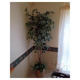 Artificial Tree With Wicker Basket