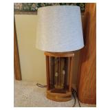 26" Table Lamp with Wood and Glass Base