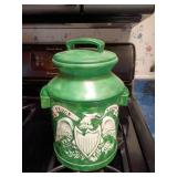 Green Ceramic Lenk Lidded cookie Jar