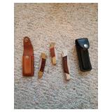 Folding Knives with Sheaths- one buck