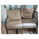 Outdoor Metal Loveseat with Cushions