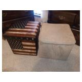 Two Storage Ottomans