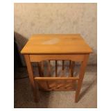 Wooden Side Table With Magazine Rack