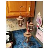 Copper-Finished Candle Lantern Trio