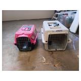 Two Plastic Pet Carriers