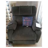 Gray Power Recliner With Remote