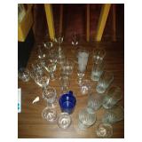 Glassware and Blue Mug