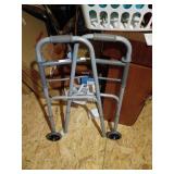 Gray Folding Walker with Wheels