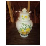 Lidded Ceramic Vase with Floral Design