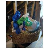 Woven Basket With Tote Bags