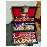 Black Jewelry Box With Contents