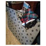 Dog Bed with Paw Print Design