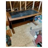 Wood Desk With Black Top Insert