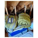 Two Green Sleeping Bags with Straps
